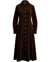 Polo Ralph Lauren - Tyler Corduroy Shirt Midi Dress - Lyst