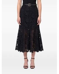 Self-Portrait - Lace Midi Skirt - Lyst