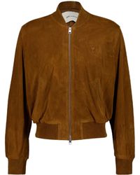 Ami Paris - Suede Leather Zipped Jacket - Lyst