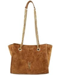 Saint Laurent - Niki Small Suede Leather Tote Bag - Lyst
