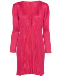 Pleats Please Issey Miyake - Pleated Midi Cardigan - Lyst