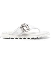 Roger Vivier - Slidy Flip Leather Thong Sandals - Lyst