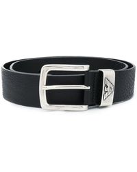 Emporio Armani - Logo Plaque Belt - Lyst