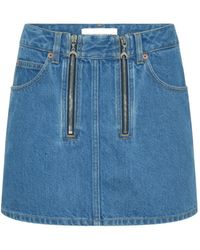 Marine Serre - Denim Mini Skirt - Lyst