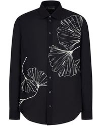 Emporio Armani - Leaf-print Shirt - Lyst