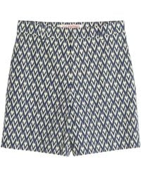 Valentino - Cotton Bermuda Shorts - Lyst