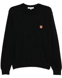 Maison Kitsuné - Fox Head Wool Crewneck Sweater - Lyst