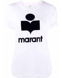 Isabel Marant - Koldi Logo Linen T-Shirt - Lyst