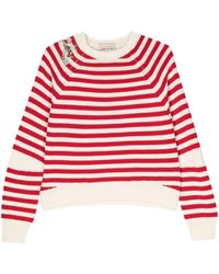 Semicouture - Crystal-embellished Striped Jumper - Lyst