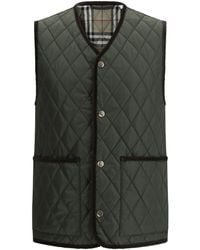 Burberry - V Neck Snap Button Vest - Lyst