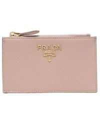 Prada - Saffiano Zipped Card Case - Lyst