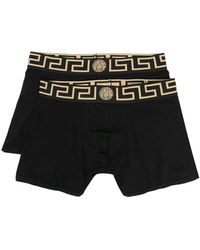 Versace Greca-waistband Boxers - Black