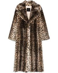 BB COUTURE - Leopard Ecofur Long Coat - Lyst