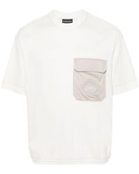Emporio Armani - Logo-embroidered T-shirt - Lyst