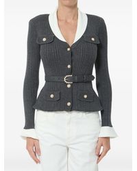 Self-Portrait - Ribbed Knit Cardigan - Lyst