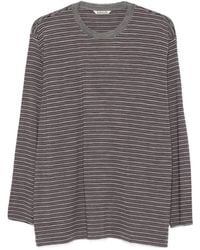 AURALEE - Wool Striped T-Shirt - Lyst