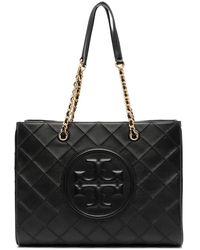 Tory Burch - Fleming Logo-embossed Leather Tote Bag - Lyst