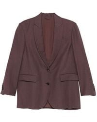 Brunello Cucinelli - Single-Breasted Blazer Jacket - Lyst