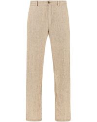 Paul & Shark - Linen Chino Trousers With Drawstring - Lyst