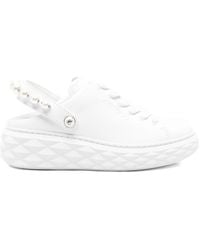 Jimmy Choo - Diamond Maxi Pearl Leather Slippers - Lyst