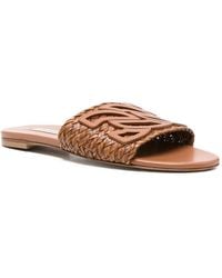 Casadei - Leather Flat Sandals - Lyst