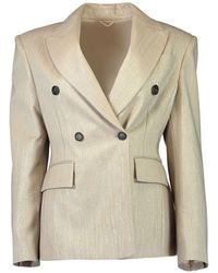 Brunello Cucinelli - Wool Blend Double-Breasted Jacket - Lyst