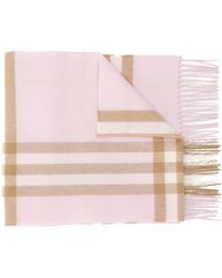 Burberry Giant Check Cashmere Scarf - Pink