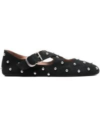 Alaïa - Suede Studded Ballet Flats - Lyst