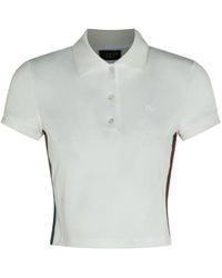 Gucci - Web Detail Cotton Polo Shirt - Lyst