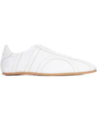 TOTEME - Leather-Panel Lace-Up Sneakers - Lyst