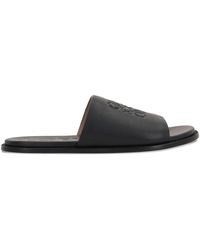 Loewe - Flex Anagram Leather Slides - Lyst