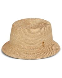 Saint Laurent - Woven Straw Fedora Hat - Lyst