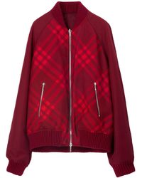 Burberry - Check Reversible Bomber Jacket - Lyst
