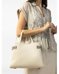 Brunello Cucinelli - Suede Leather Tote Bag - Lyst