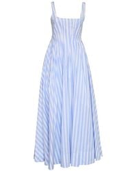 Sportmax - Striped Cotton Long Dress - Lyst