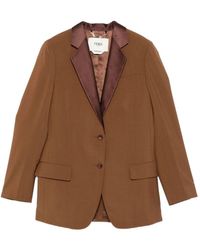 Fendi - Caramel Wool Blend Blazer - Lyst