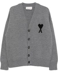 Ami Paris - Ami De Coeur Wool Cardigan - Lyst