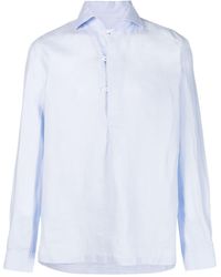 Doppiaa - Spread-collar Linen Shirt - Lyst
