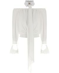 Elisabetta Franchi - Offshoulder Blouse - Lyst