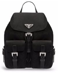 Prada - Logo-plaque Recycled-nylon Backpack - Lyst