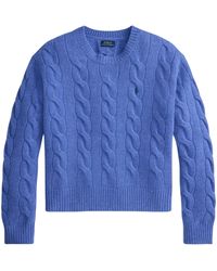 Polo Ralph Lauren - Logo Embroidered Cable-Knitted Jumper - Lyst