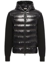 Moncler - Wool And Nylon Padded Cardigan - Lyst
