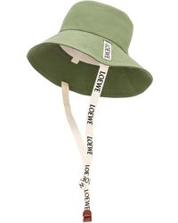 Loewe-Paulas Ibiza Cotton Bucket Hat - Green