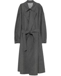Emporio Armani - Flannel Long Coat - Lyst