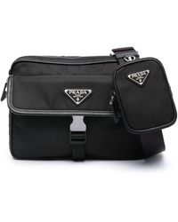 Prada - Borsa A Tracolla In Re-nylon E Pelle - Lyst