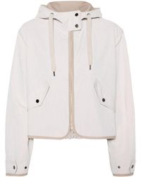 Brunello Cucinelli - Cotton Blend Hooded Jacket - Lyst