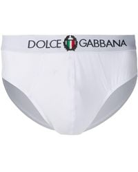 Dolce & Gabbana Logo Embroidered Briefs - White