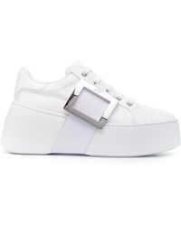 Roger Vivier - Viv Skate High Leather Sneakers - Lyst