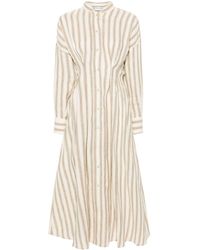 Max Mara - Neutral Striped Linen Shirt Dress - Women's - Linen/flax - Lyst