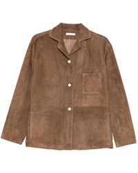 The Row - Janine Suede Leather Shirt - Lyst